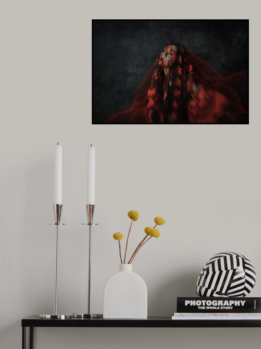 The Girl Behind the Red Riding Hood Poster och Canvastavla