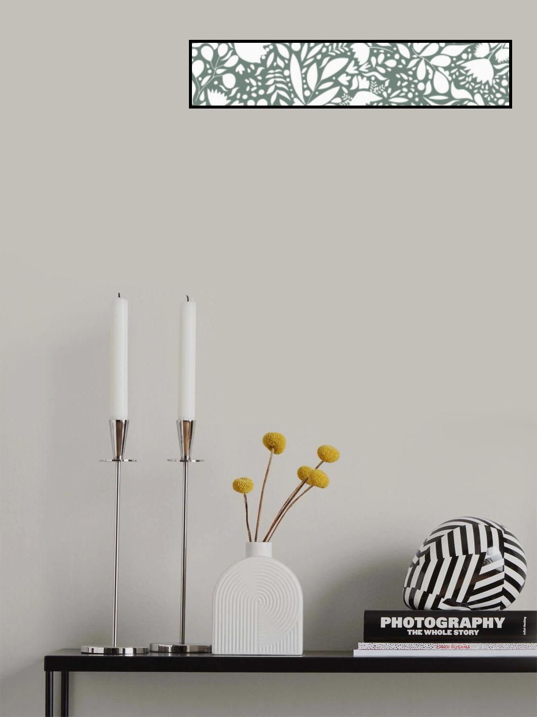 Scandi green white pattern Poster och Canvastavla