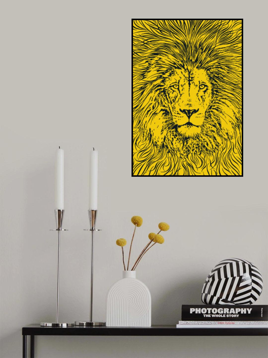 Lion Portrait – King of the Beasts Poster och Canvastavla