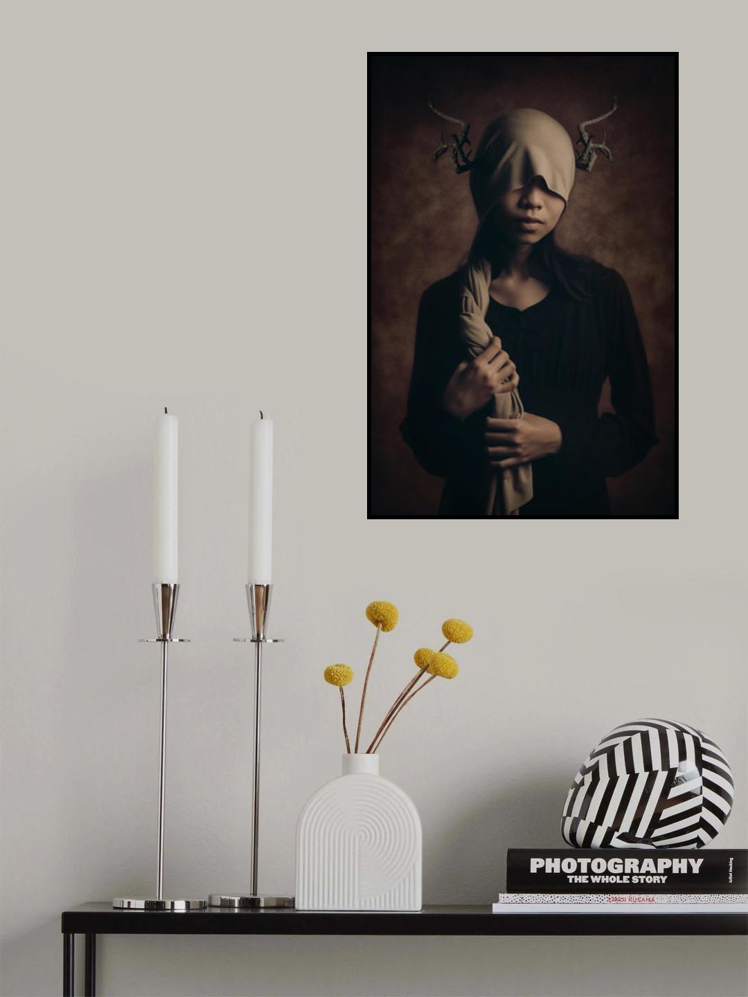 blind girl and the wooden horn Poster och Canvastavla