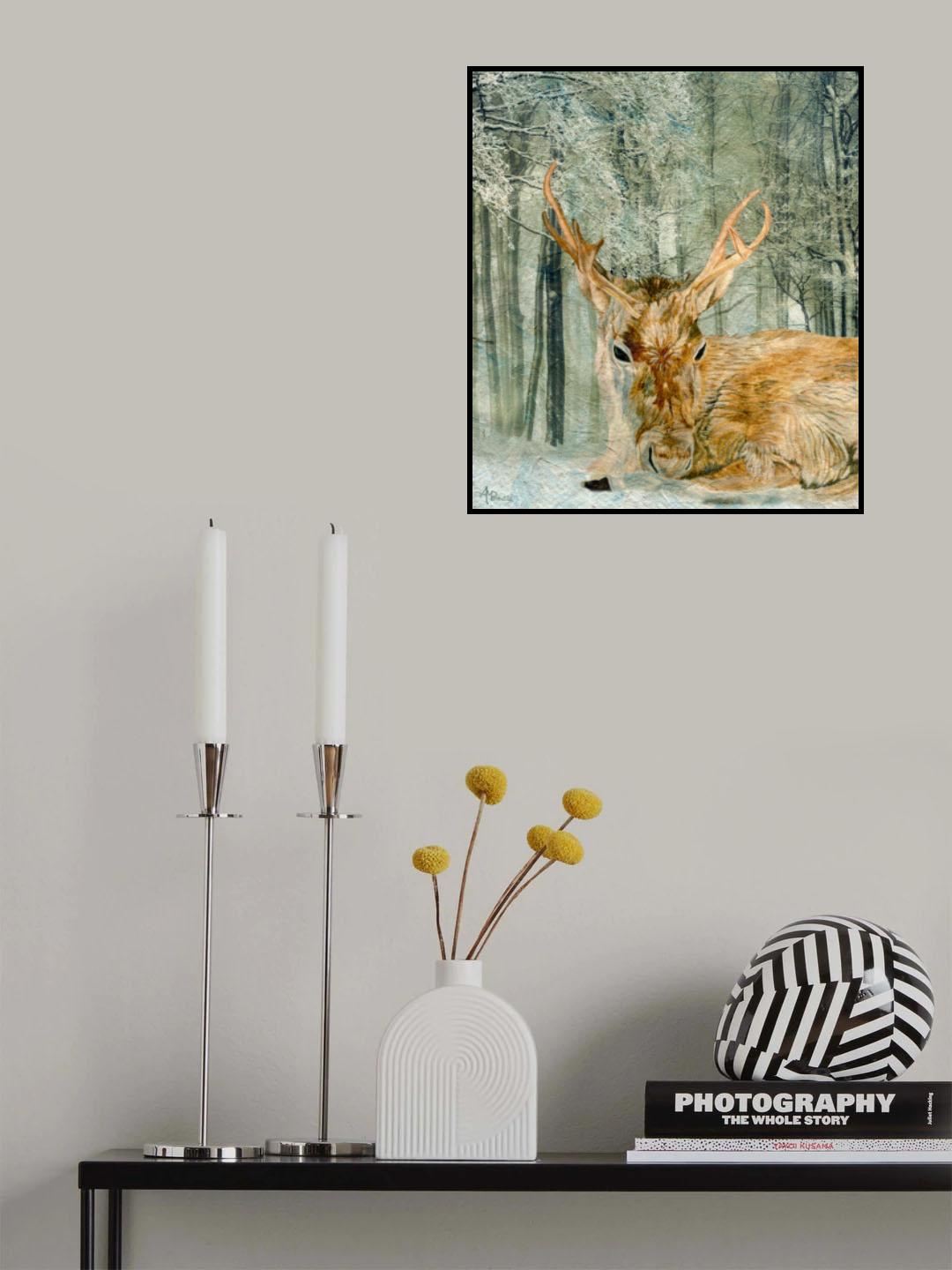 Reindeer In the Forest Poster och Canvastavla