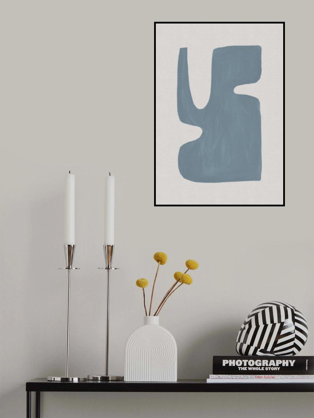 Mid Century Blue I Poster och Canvastavla