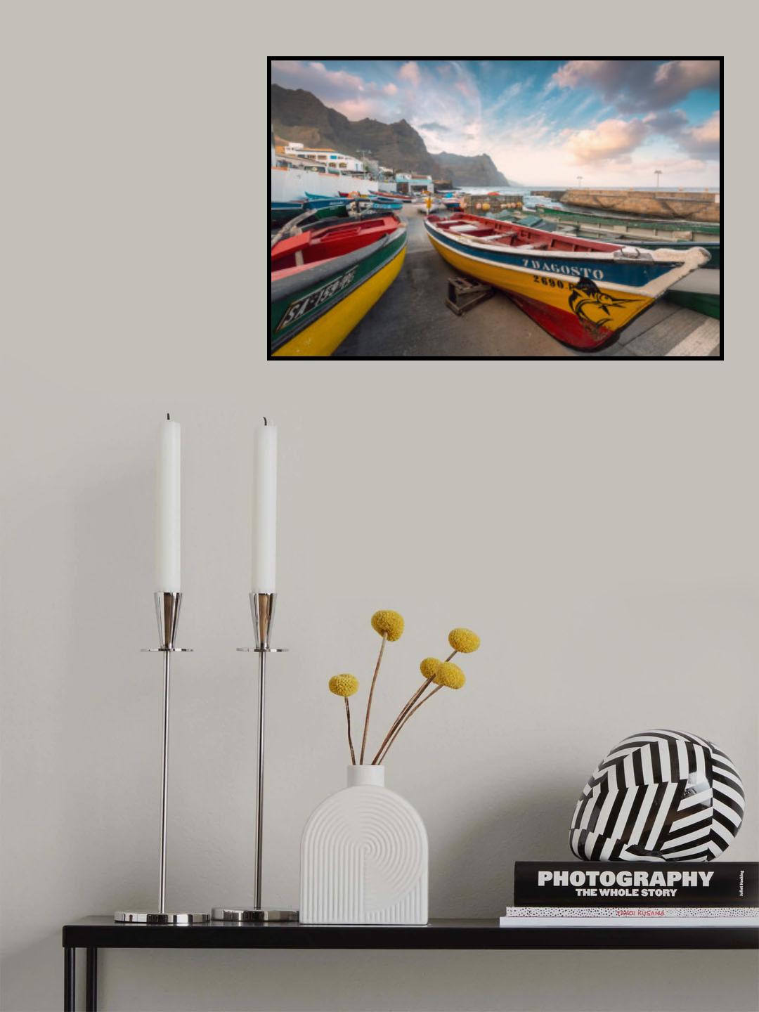 Colored Boats Poster och Canvastavla