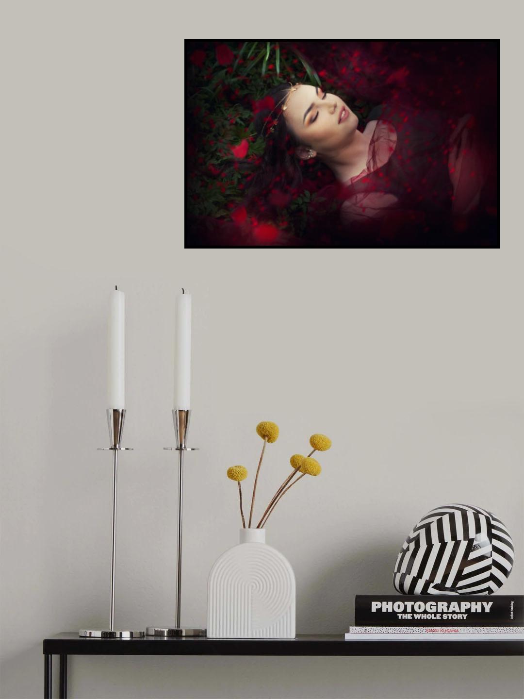 Sleep under a rain roses Poster och Canvastavla