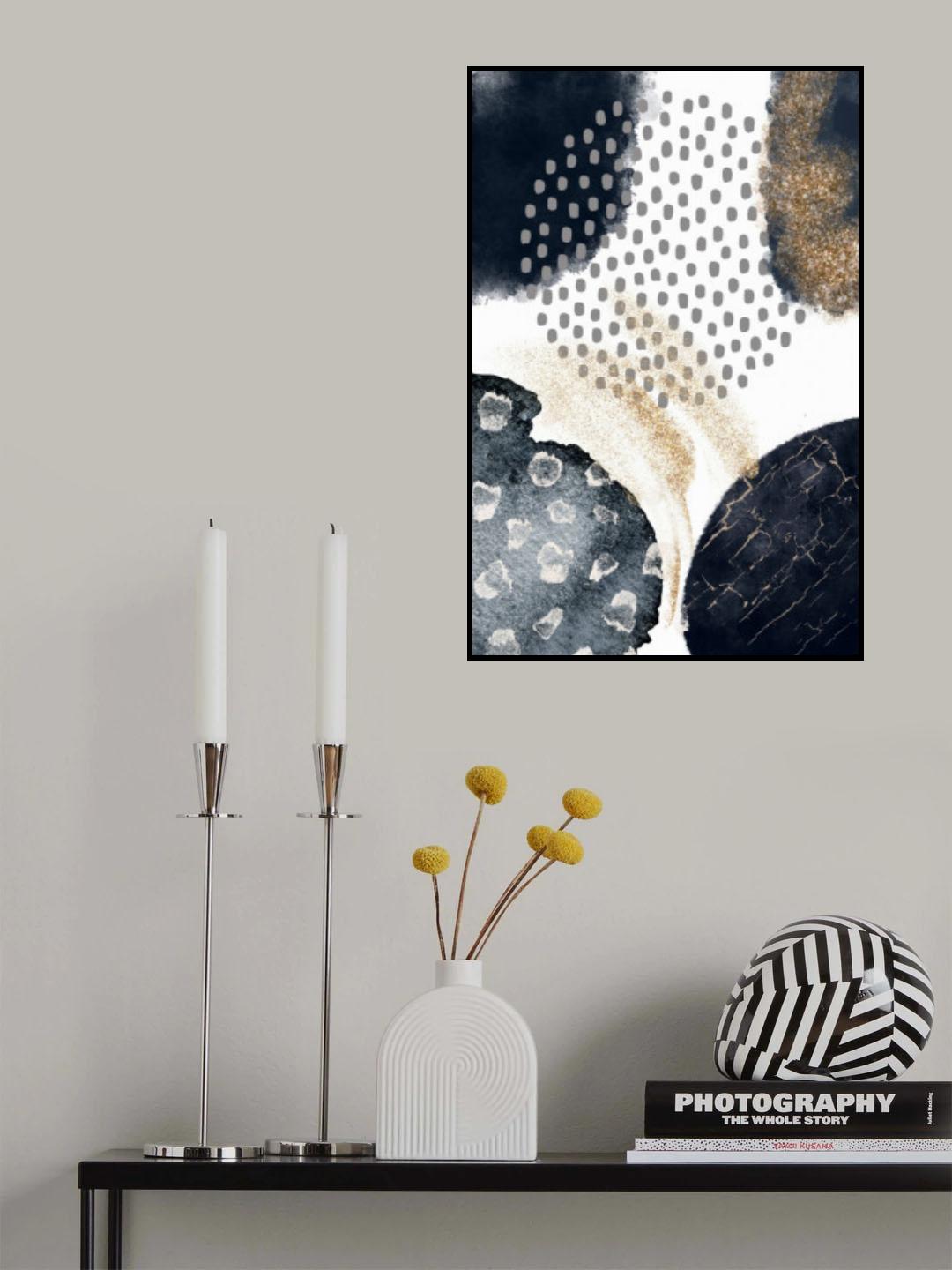 Abstract Black and Gold-3 Poster och Canvastavla