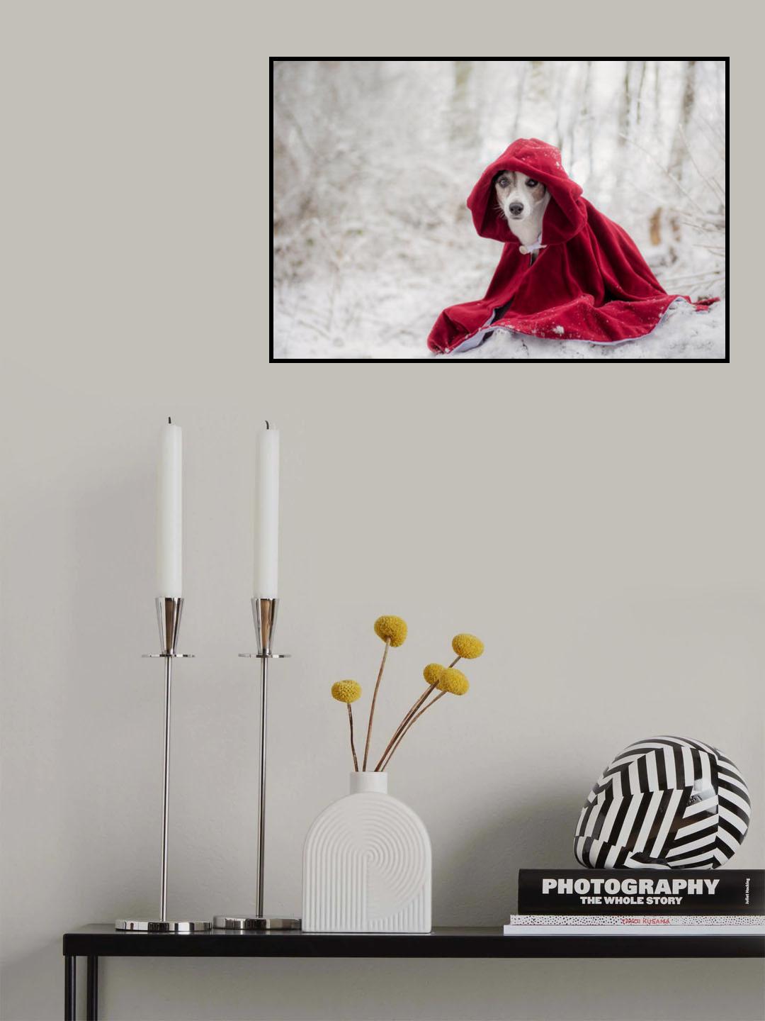 Little Red Riding Hood in Winter Poster och Canvastavla