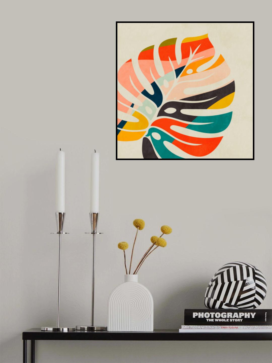 Monstera Leave colorful Poster och Canvastavla