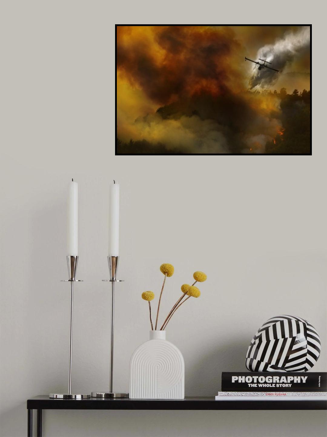 Fire in National Park of Cilento (SA) - Italy Poster och Canvastavla