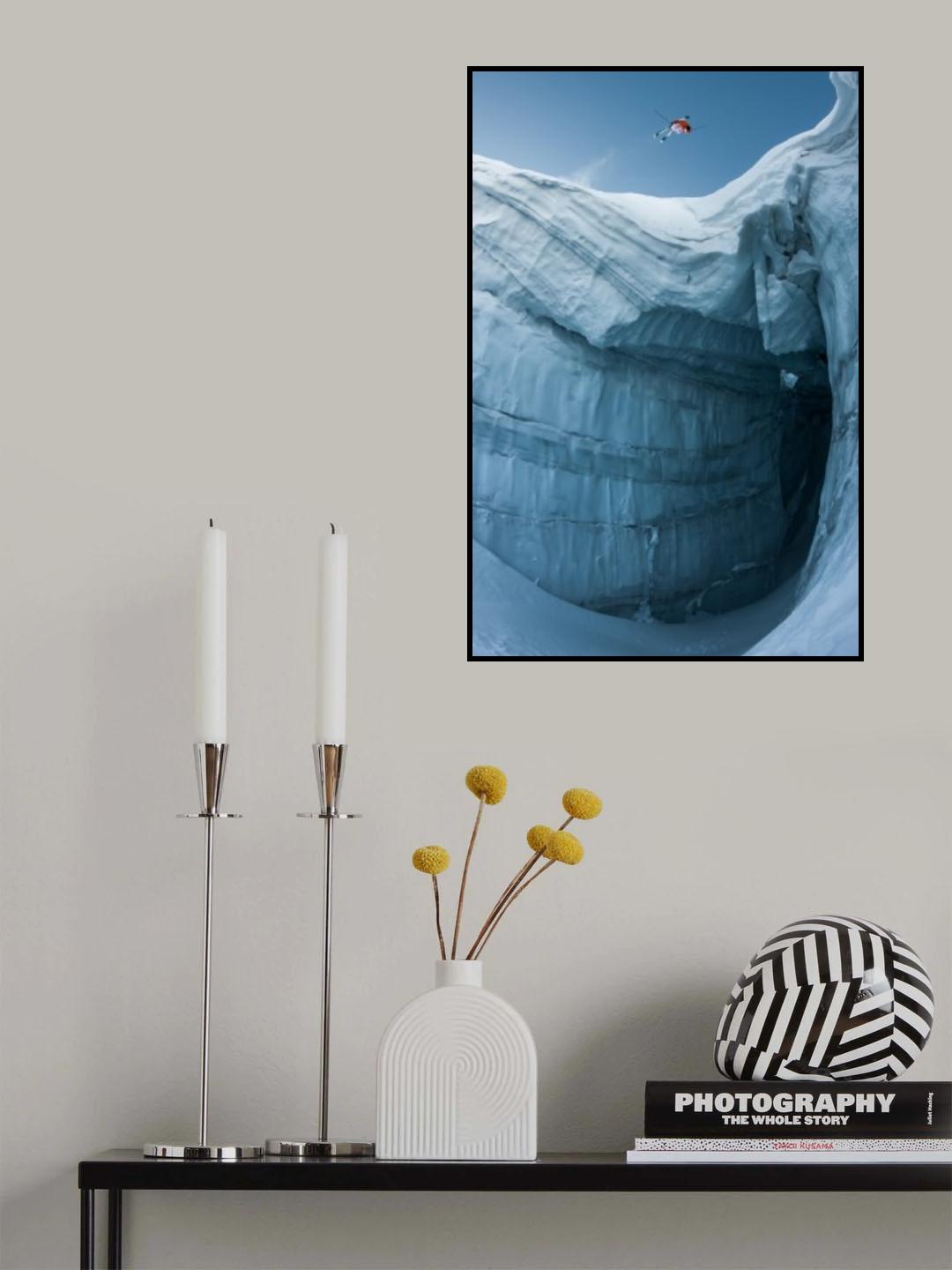 Frontflip above the crevasse with Guerlain Chicherit Poster och Canvastavla