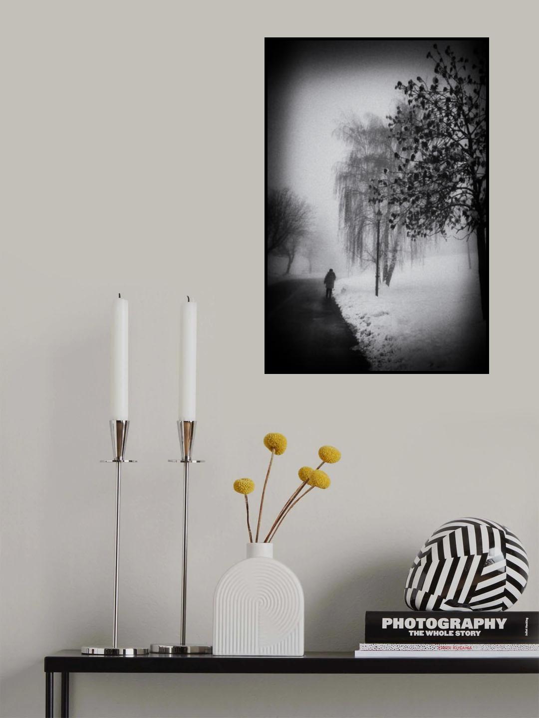 At slow steps in the cold morning Poster och Canvastavla