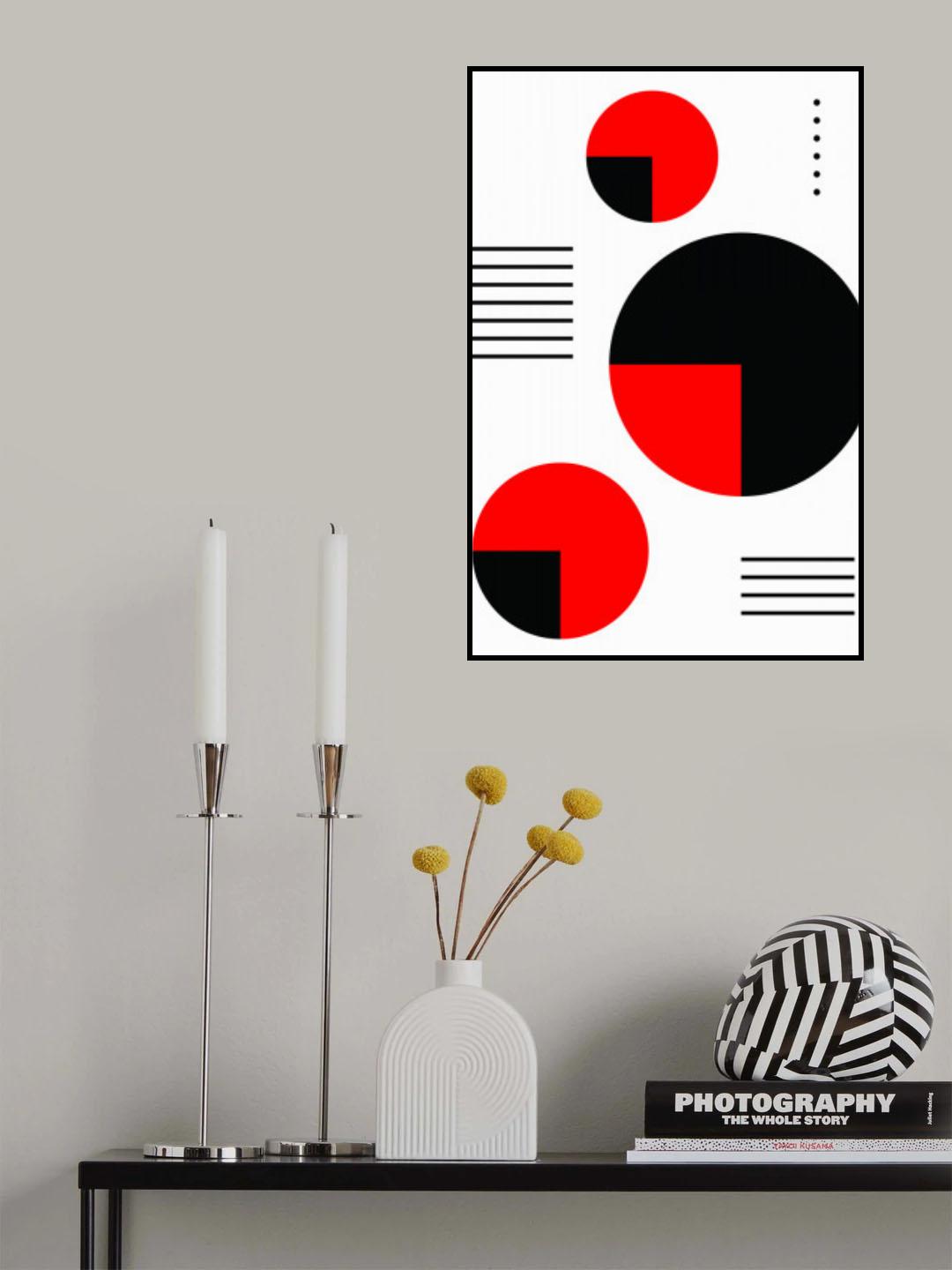 Red and Black Circles Poster och Canvastavla