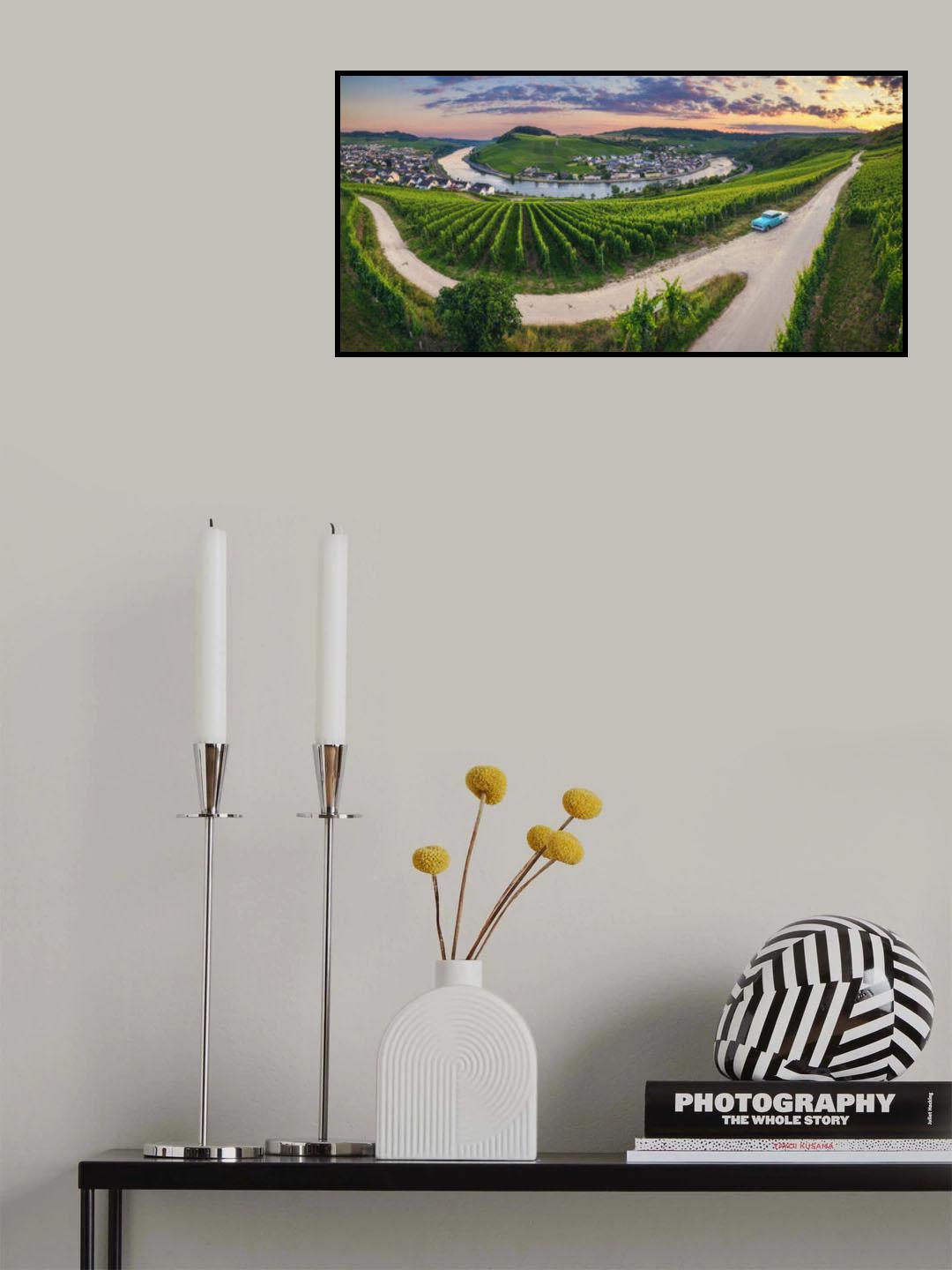 Hamm / Konz - Moselschleife with Chevy Bel Air Poster och Canvastavla