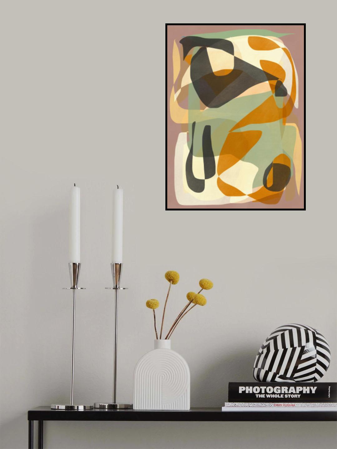 Luminous Ochre Abstract Infinity Poster och Canvastavla