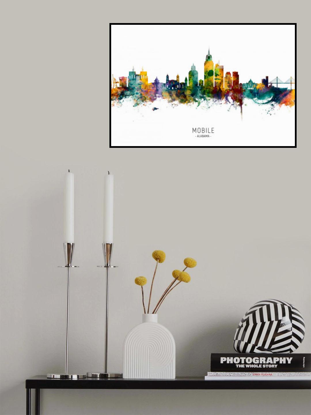 Mobile Alabama Skyline Poster och Canvastavla