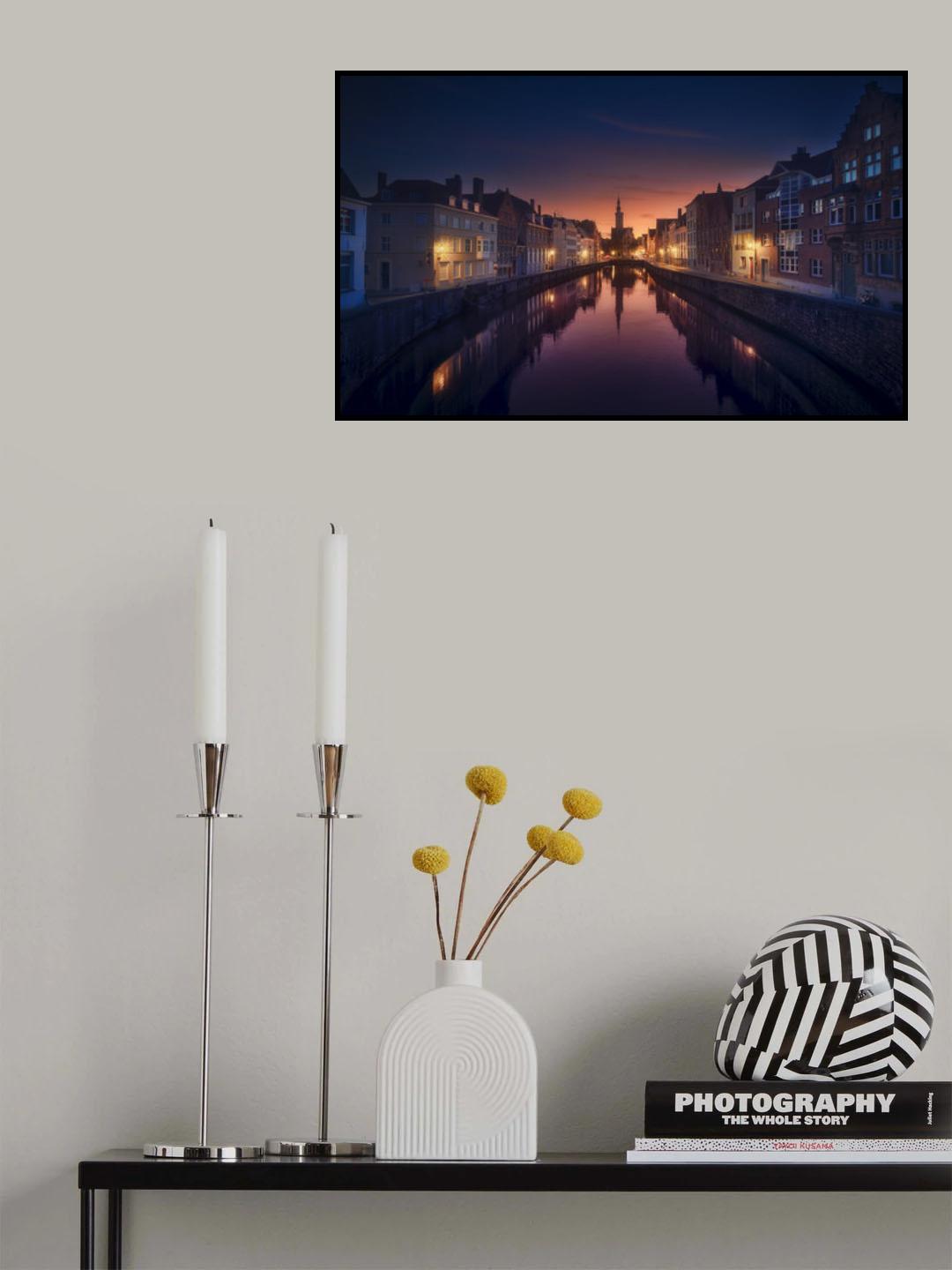 Sunset in Brugge Poster och Canvastavla