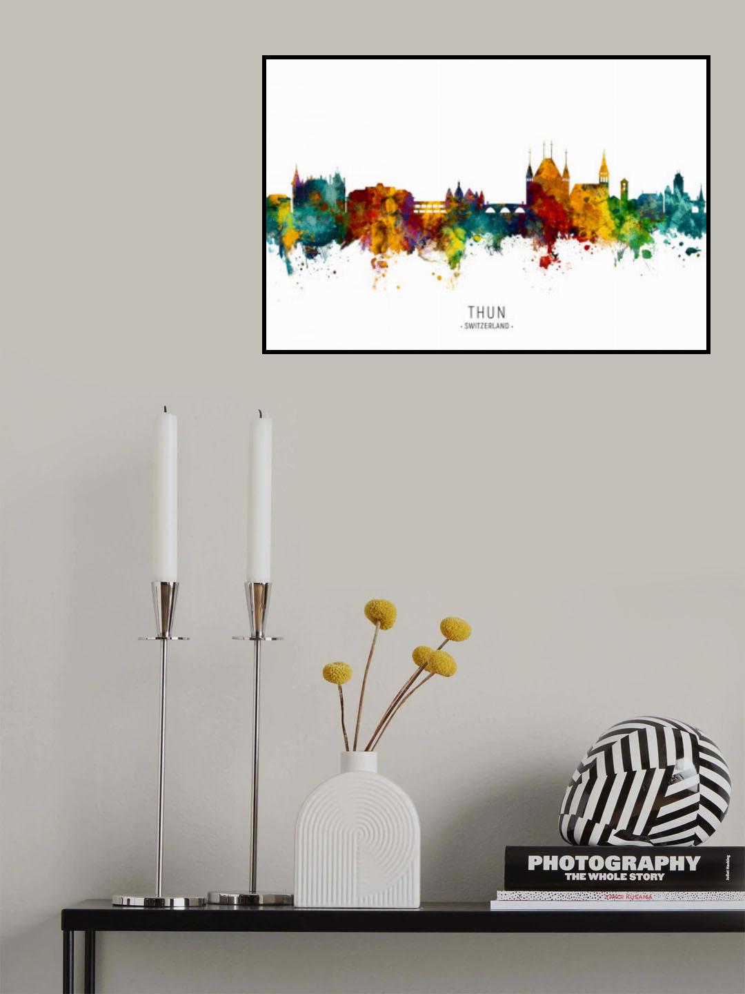 Thun Switzerland Skyline Poster och Canvastavla