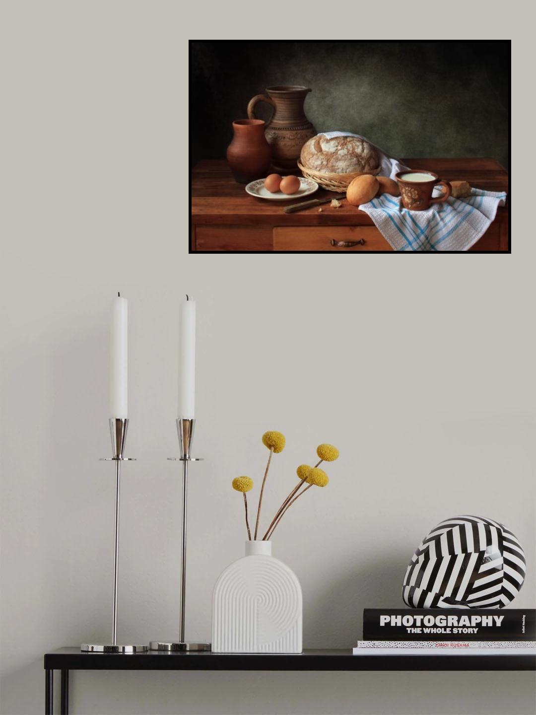 С хлебом и молоком Poster och Canvastavla