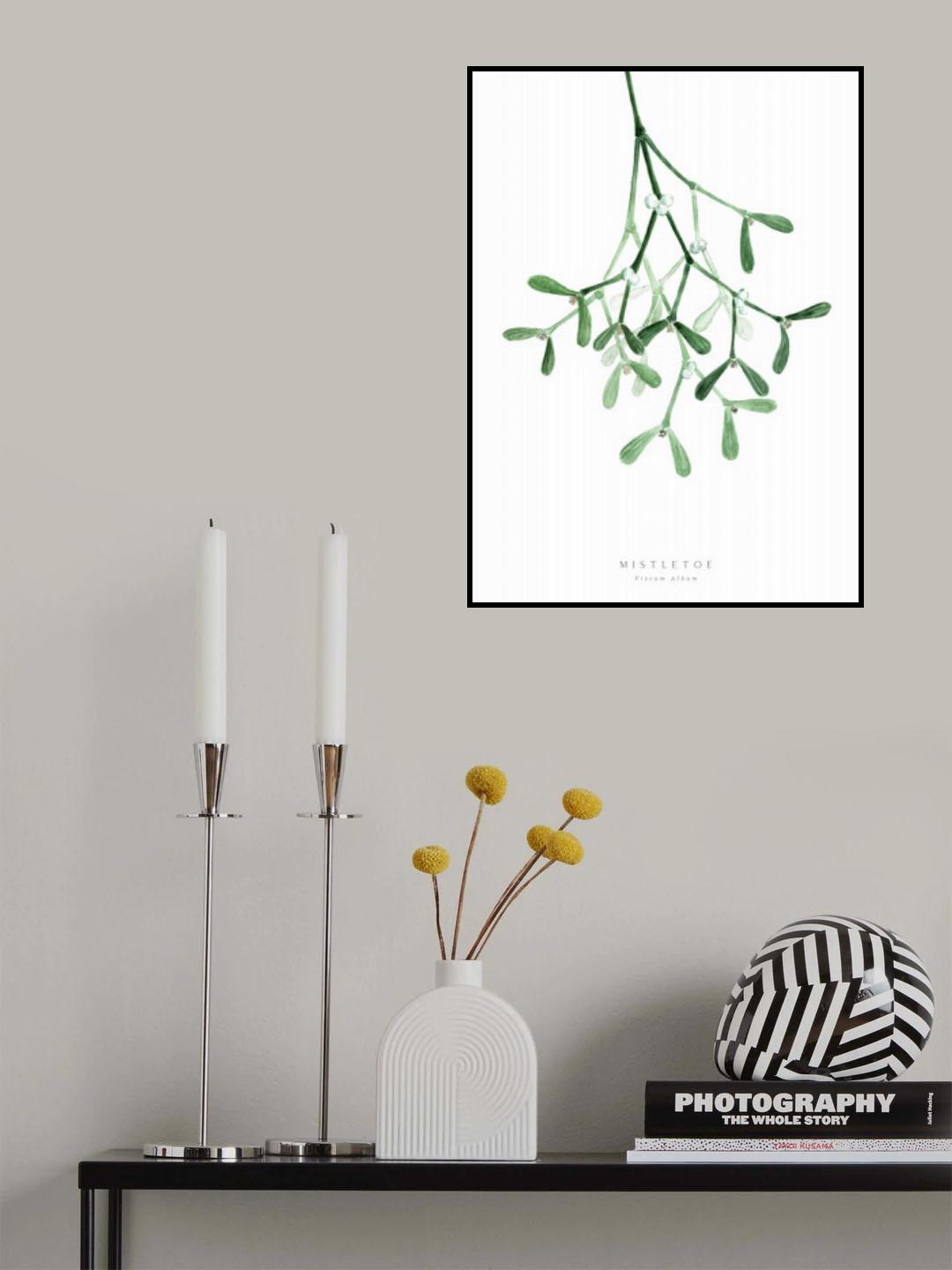 Watercolor mistletoe Poster och Canvastavla