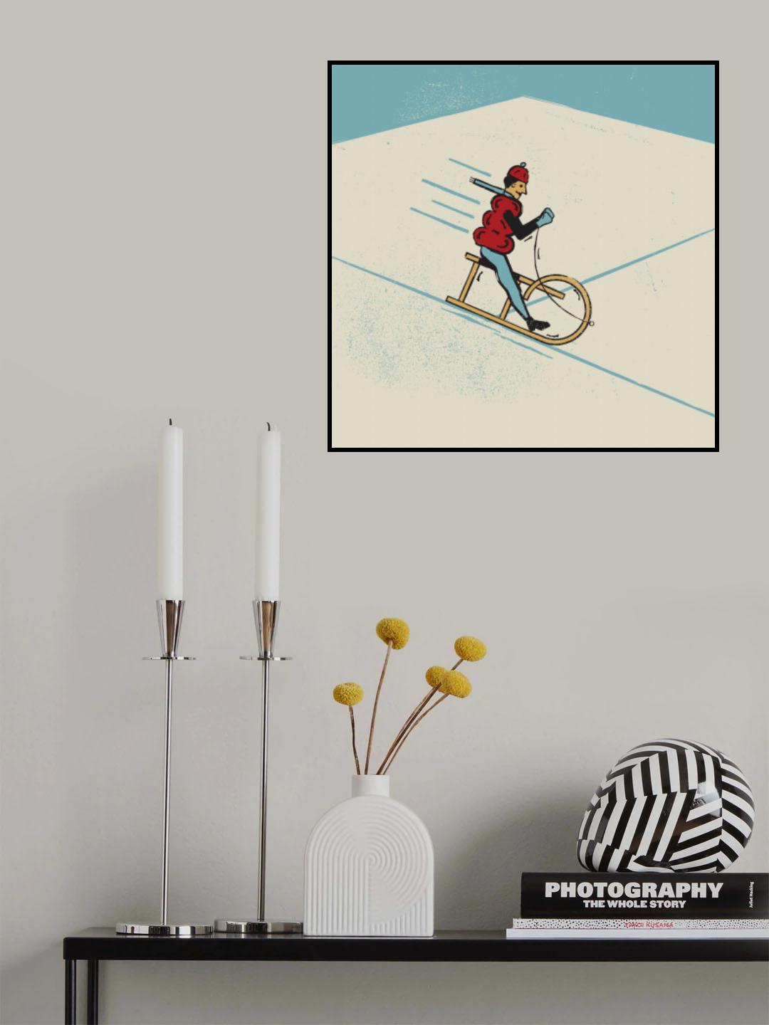 Sledding Poster och Canvastavla