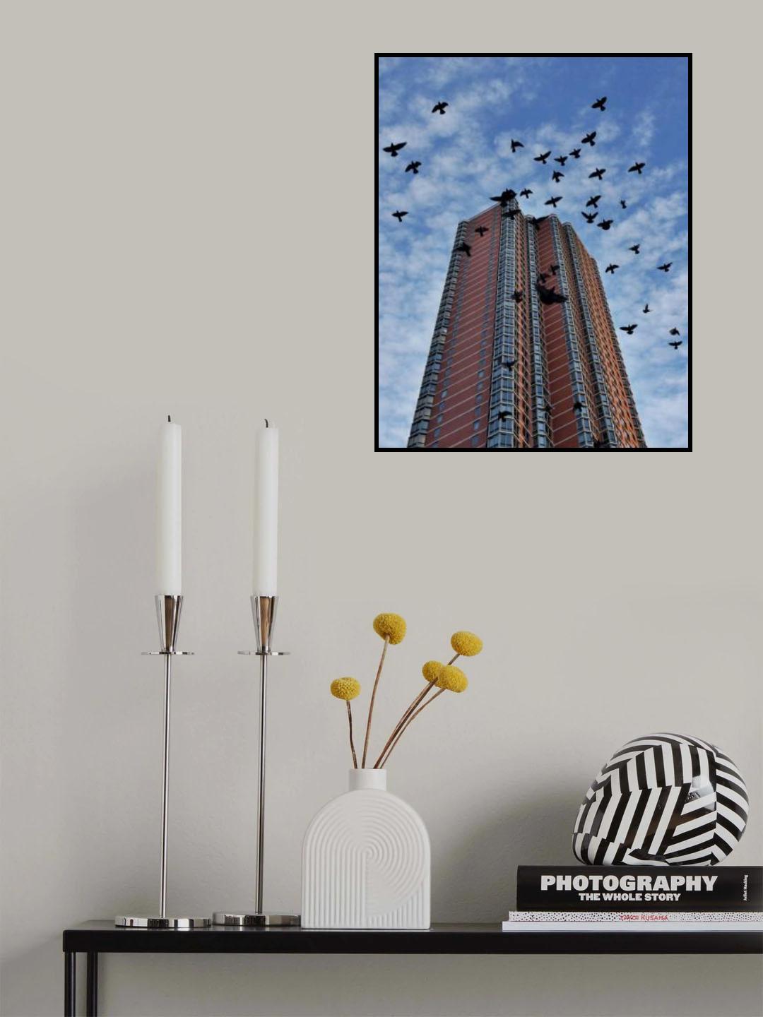 Birds over Manhattan New York Poster och Canvastavla