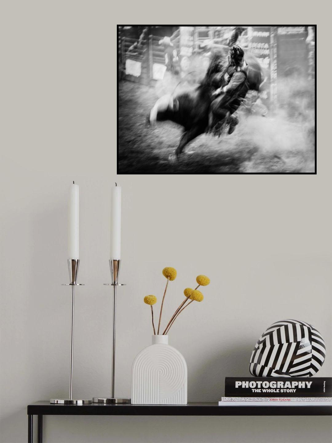 Bull Riding Poster och Canvastavla