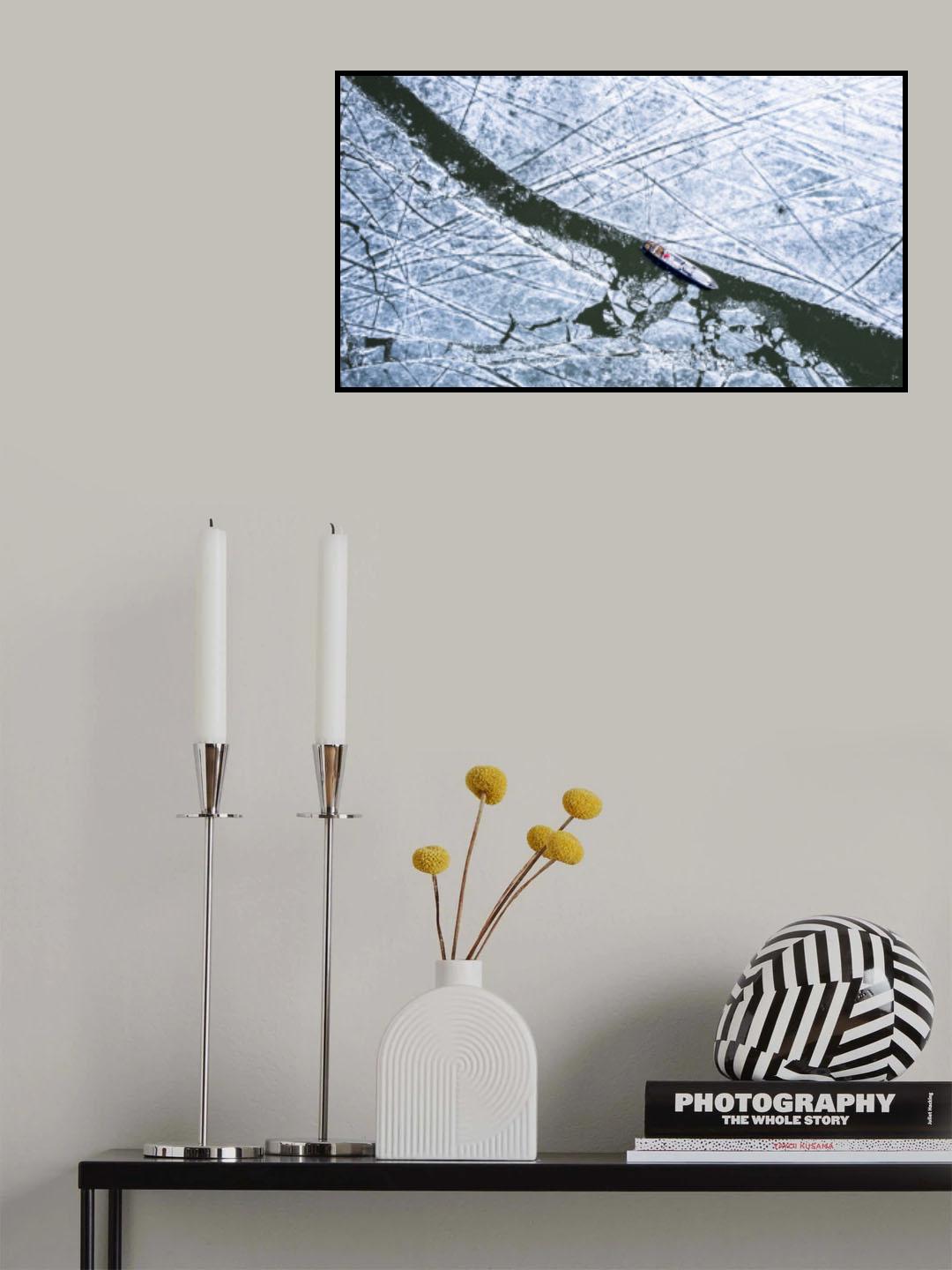 Ship on icy lake Poster och Canvastavla
