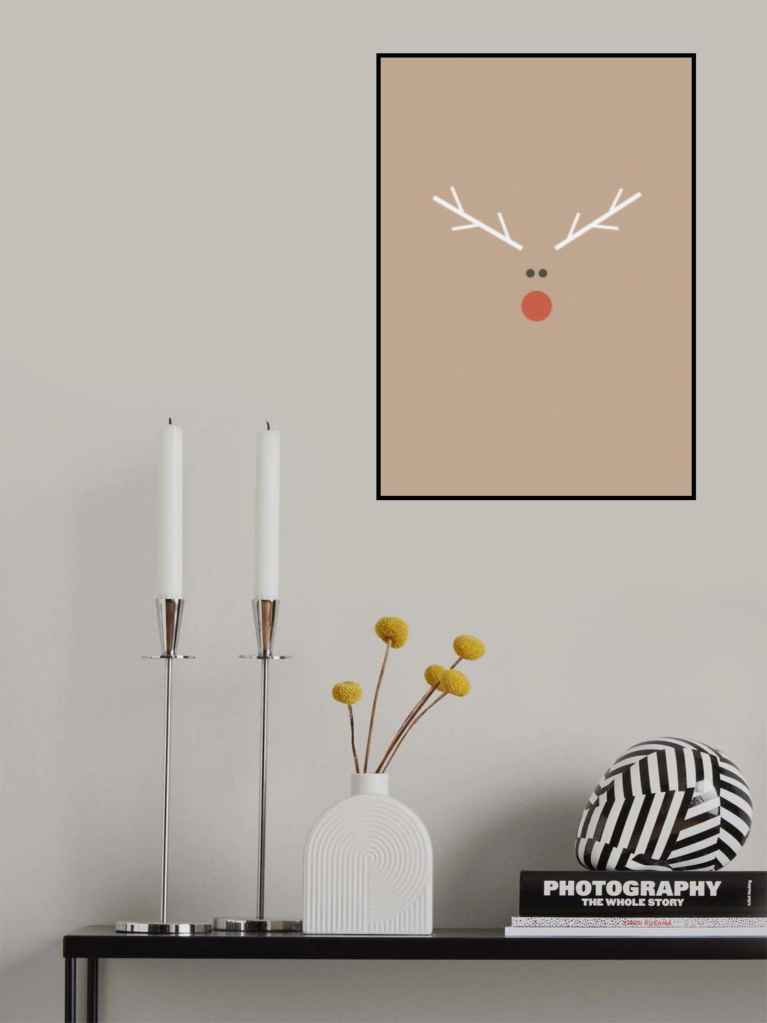 Christmas Reindeer Poster och Canvastavla