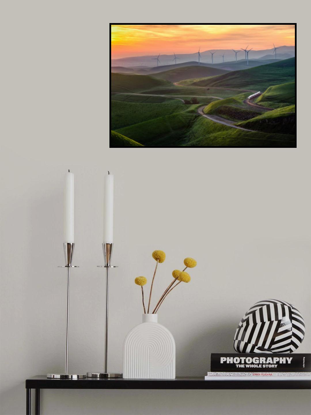 Trains and Windmills Poster och Canvastavla