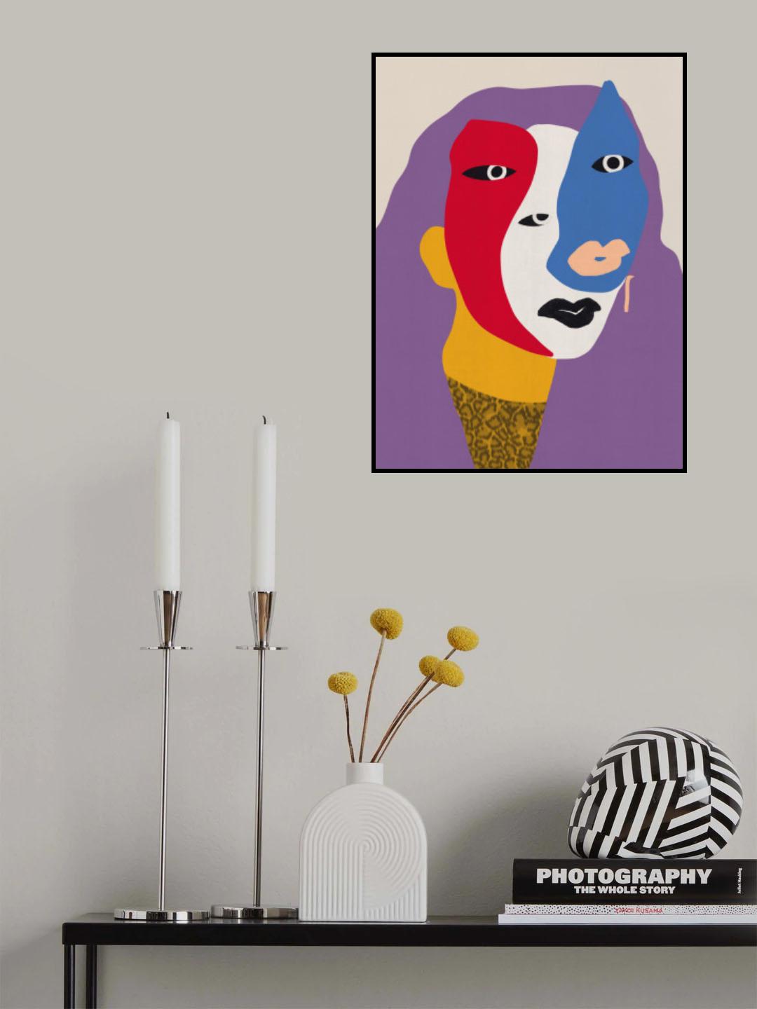 Painted Skin Portrait Poster och Canvastavla