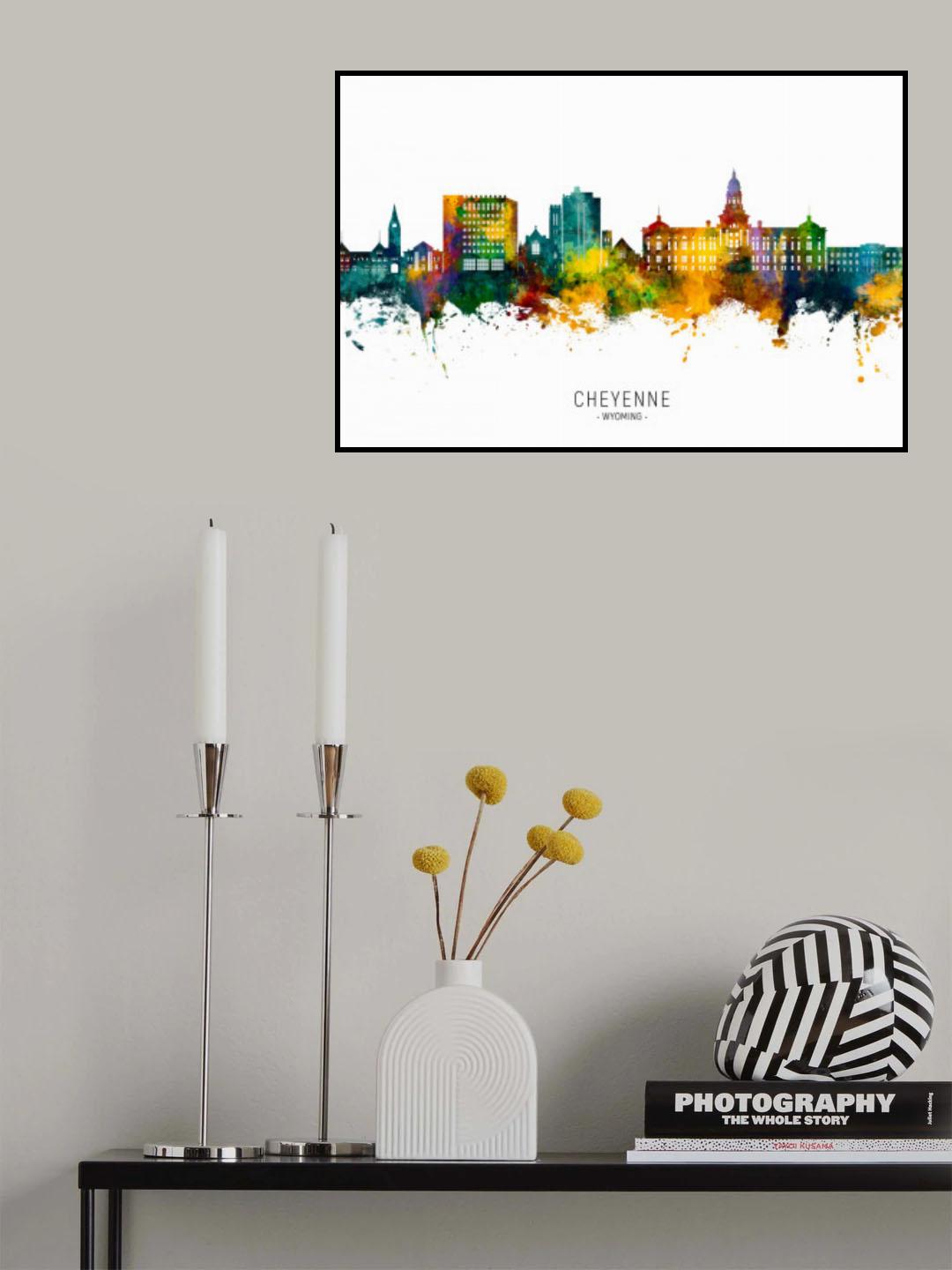 Cheyenne Wyoming Skyline Poster och Canvastavla
