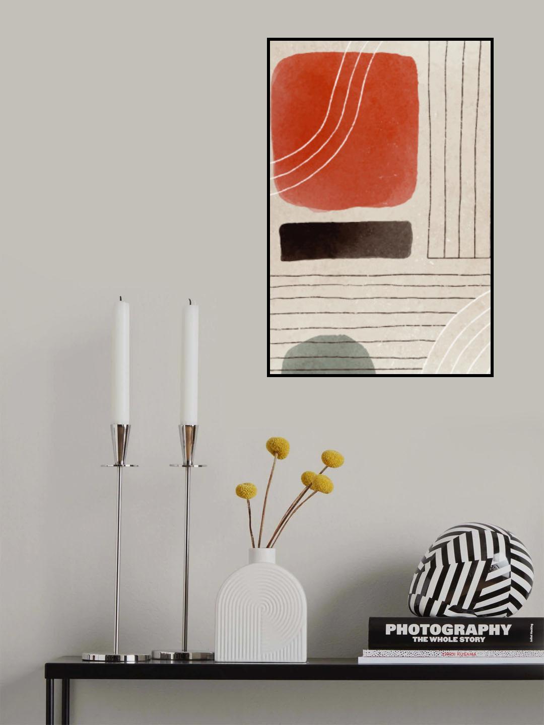 Orange Minimal Shapes #1 Poster och Canvastavla