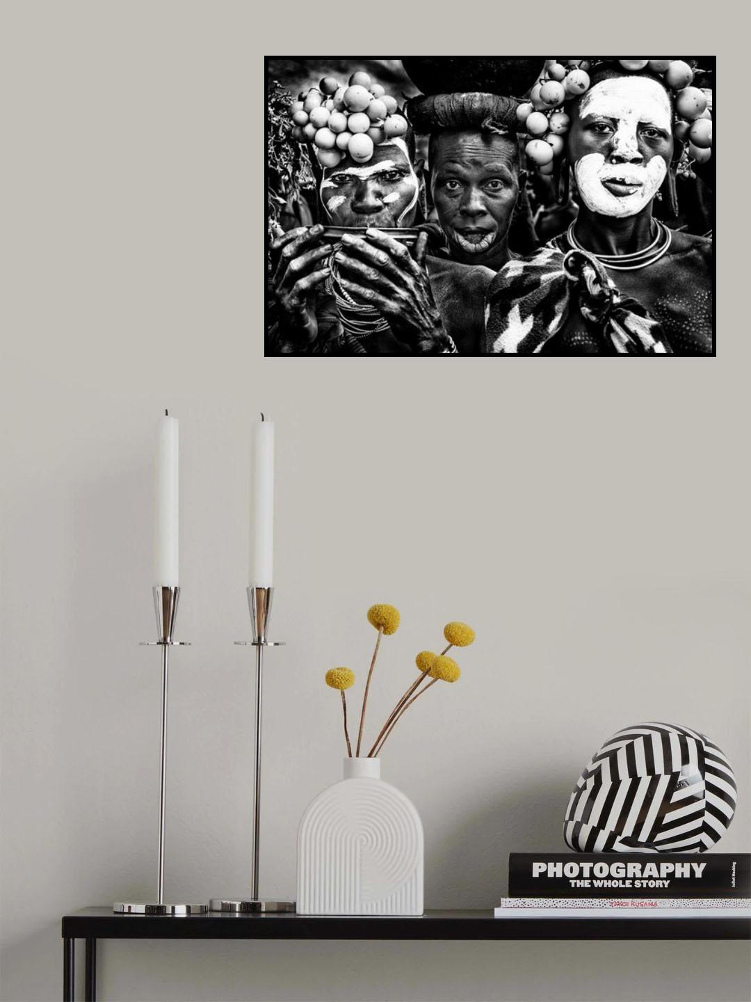 Surma tribe women-I-Ethiopia Poster och Canvastavla