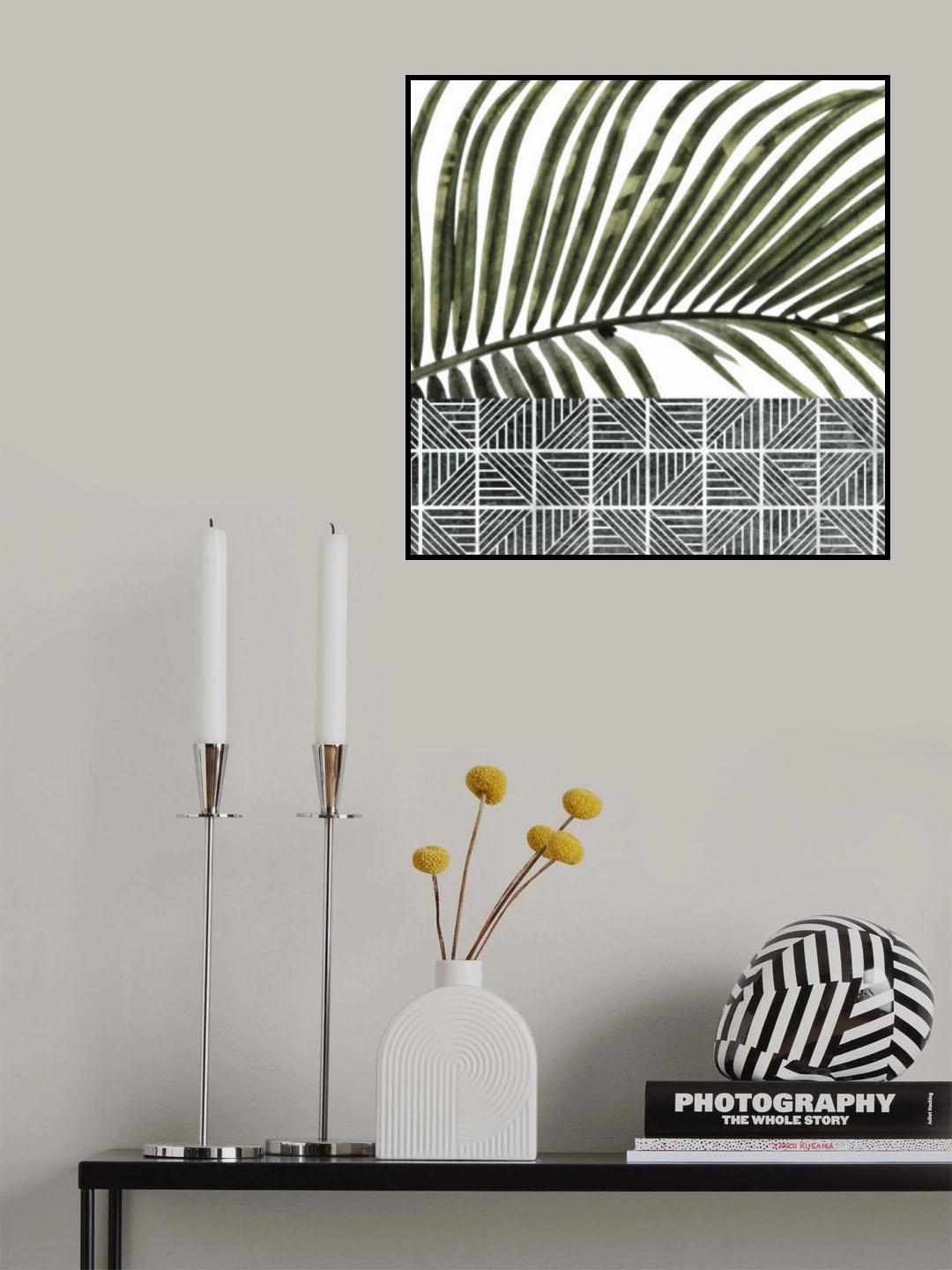 Palm Leaves on Tiles Poster och Canvastavla