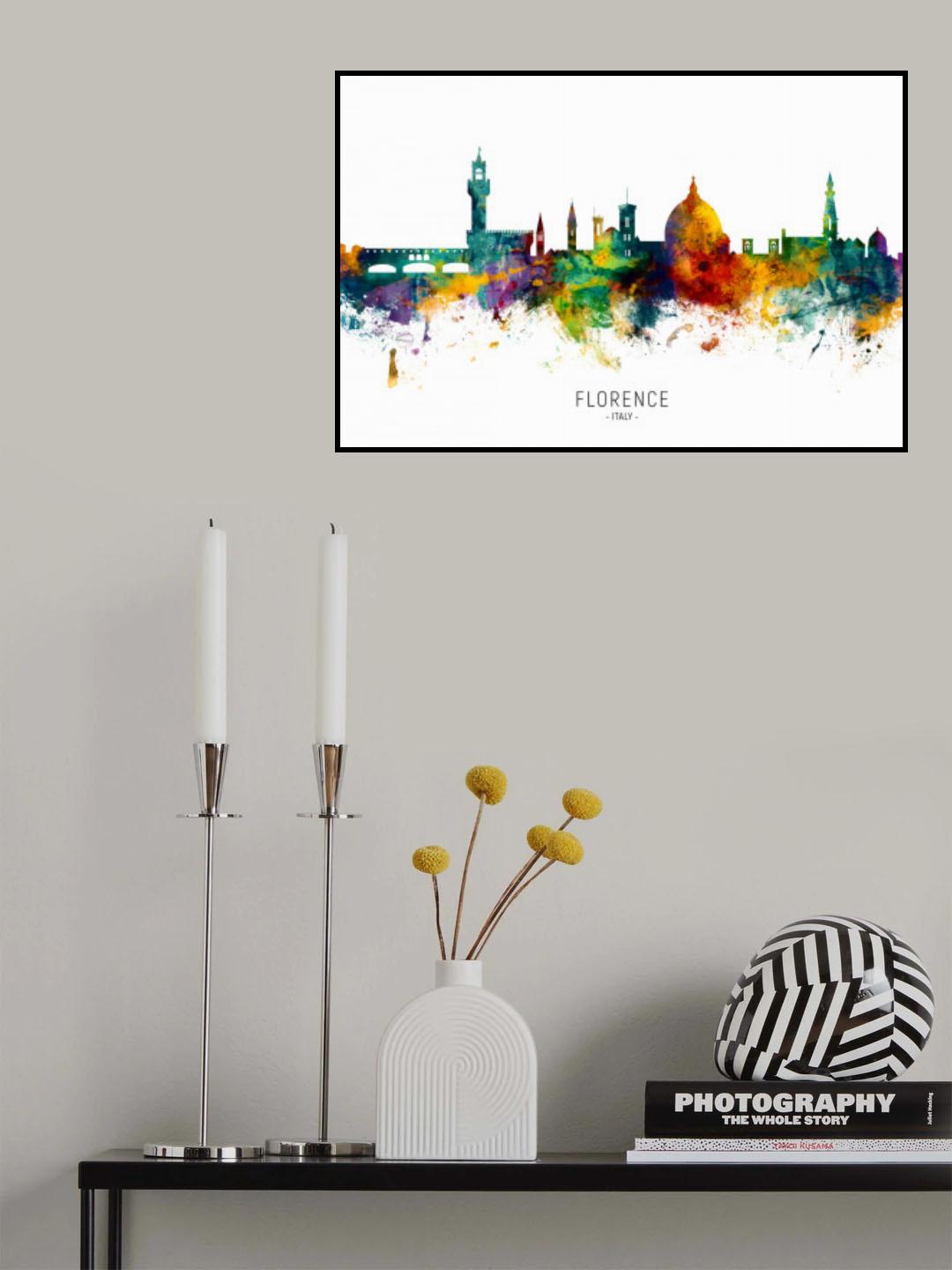 Florence Italy Skyline Poster och Canvastavla