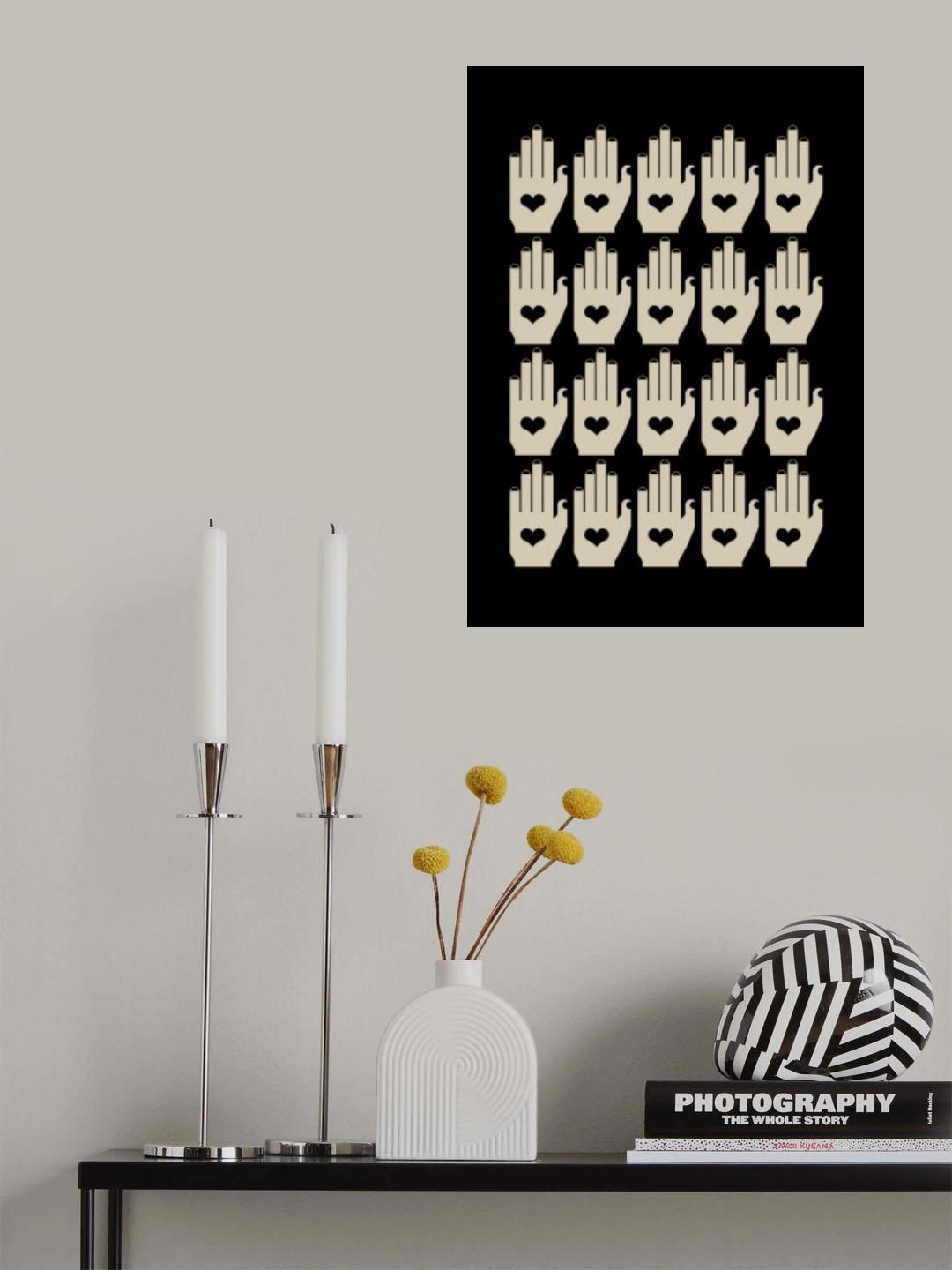 Retro Hands Black Poster och Canvastavla