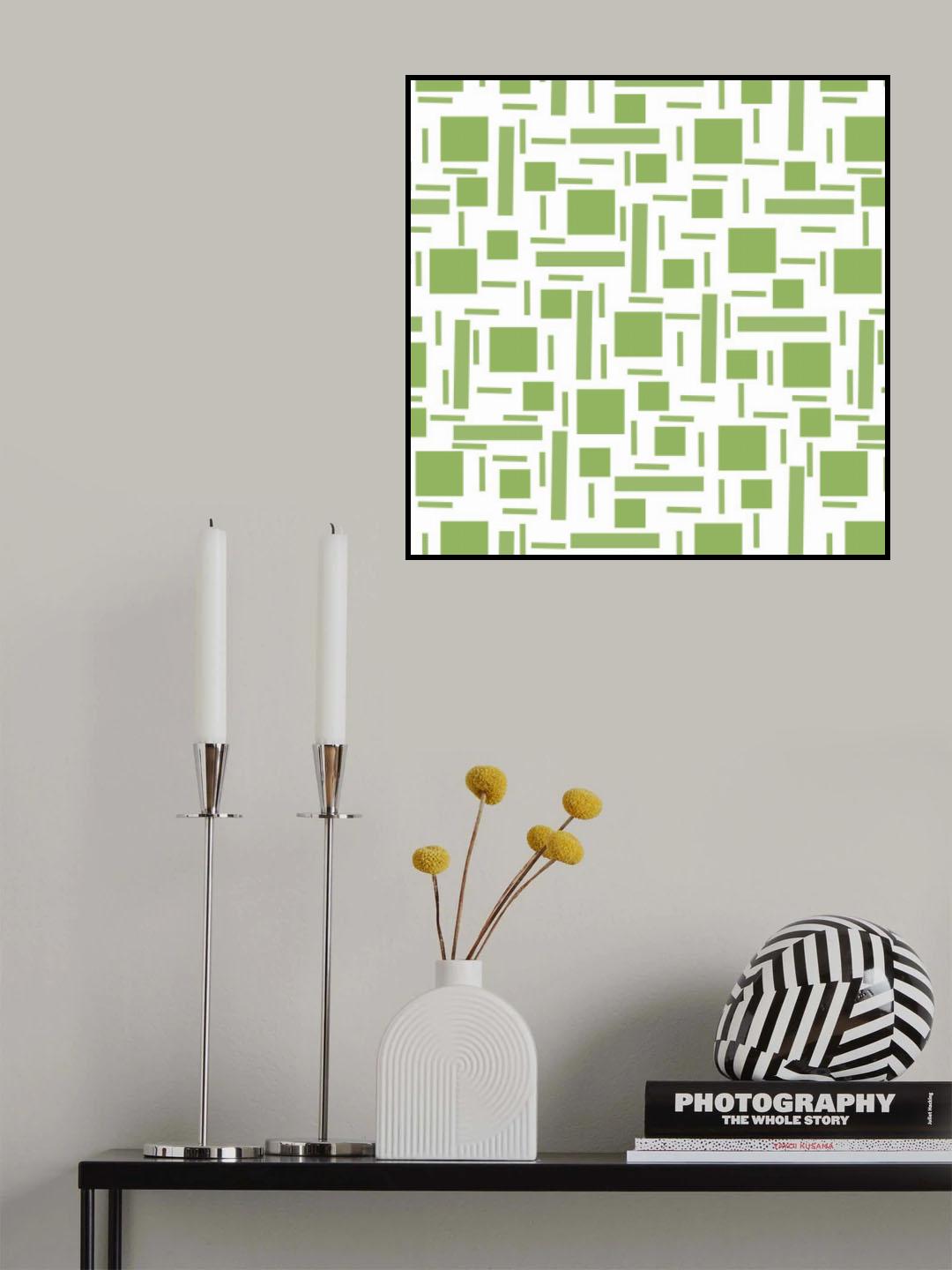 Shapely #2 Olive Geometric Abstract Poster och Canvastavla