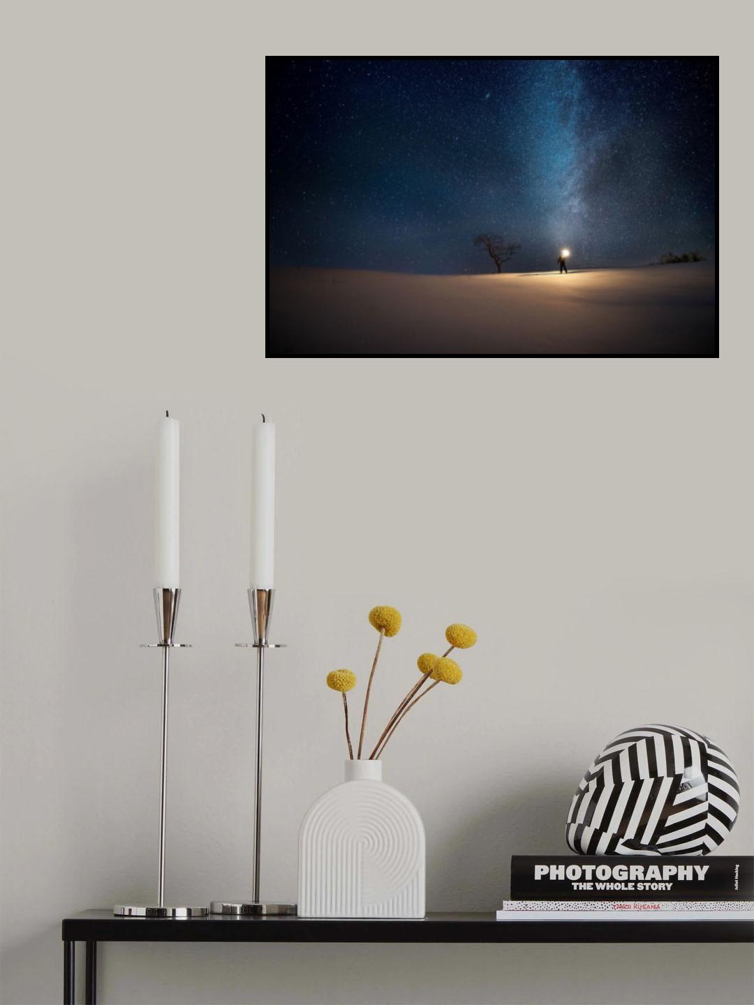 Starry sky in Inner Mongolia prairie Poster och Canvastavla
