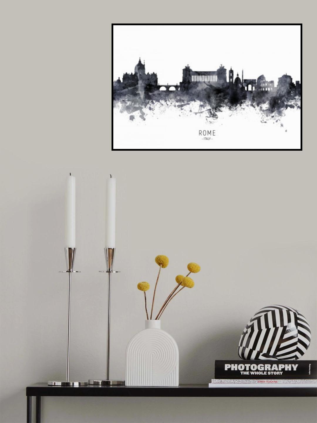 Rome Italy Skyline Poster och Canvastavla