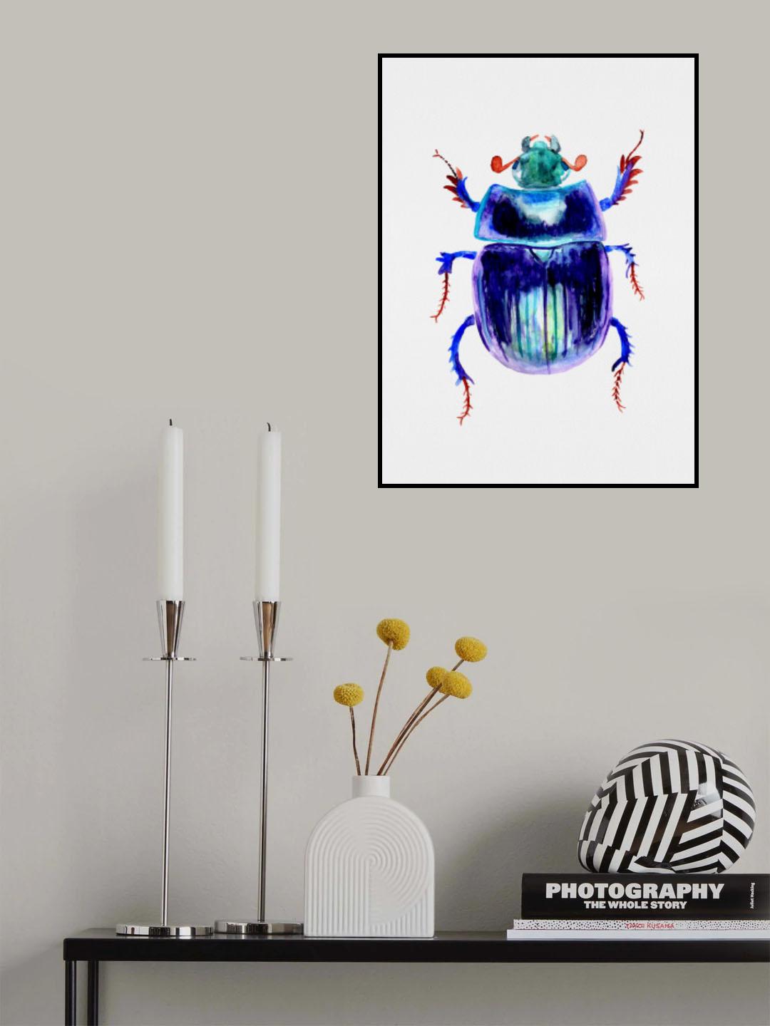 Earth-boring dung beetle or Anoplotrupes stercorosus Poster och Canvastavla