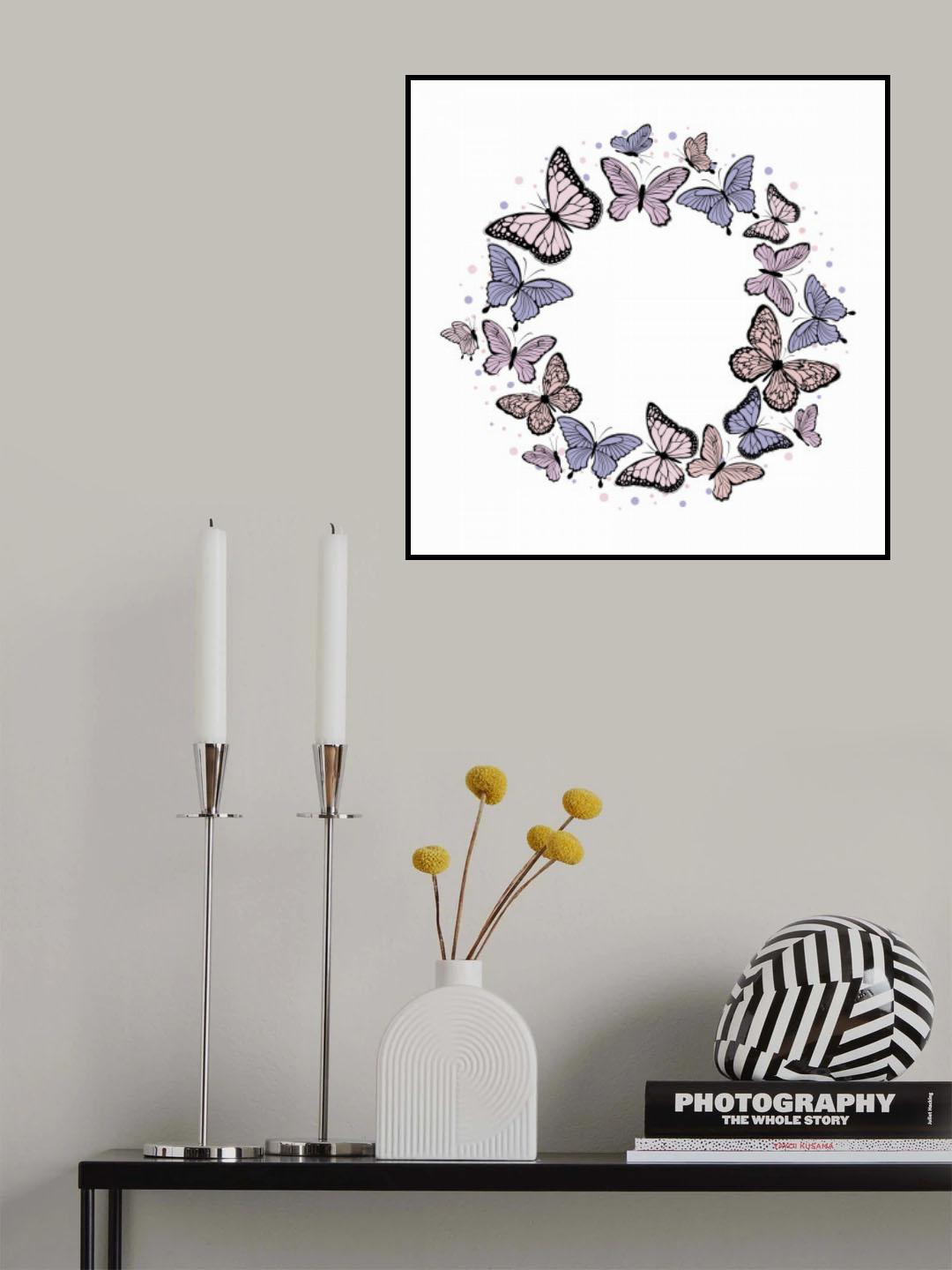 Buttefly Wreath Poster och Canvastavla