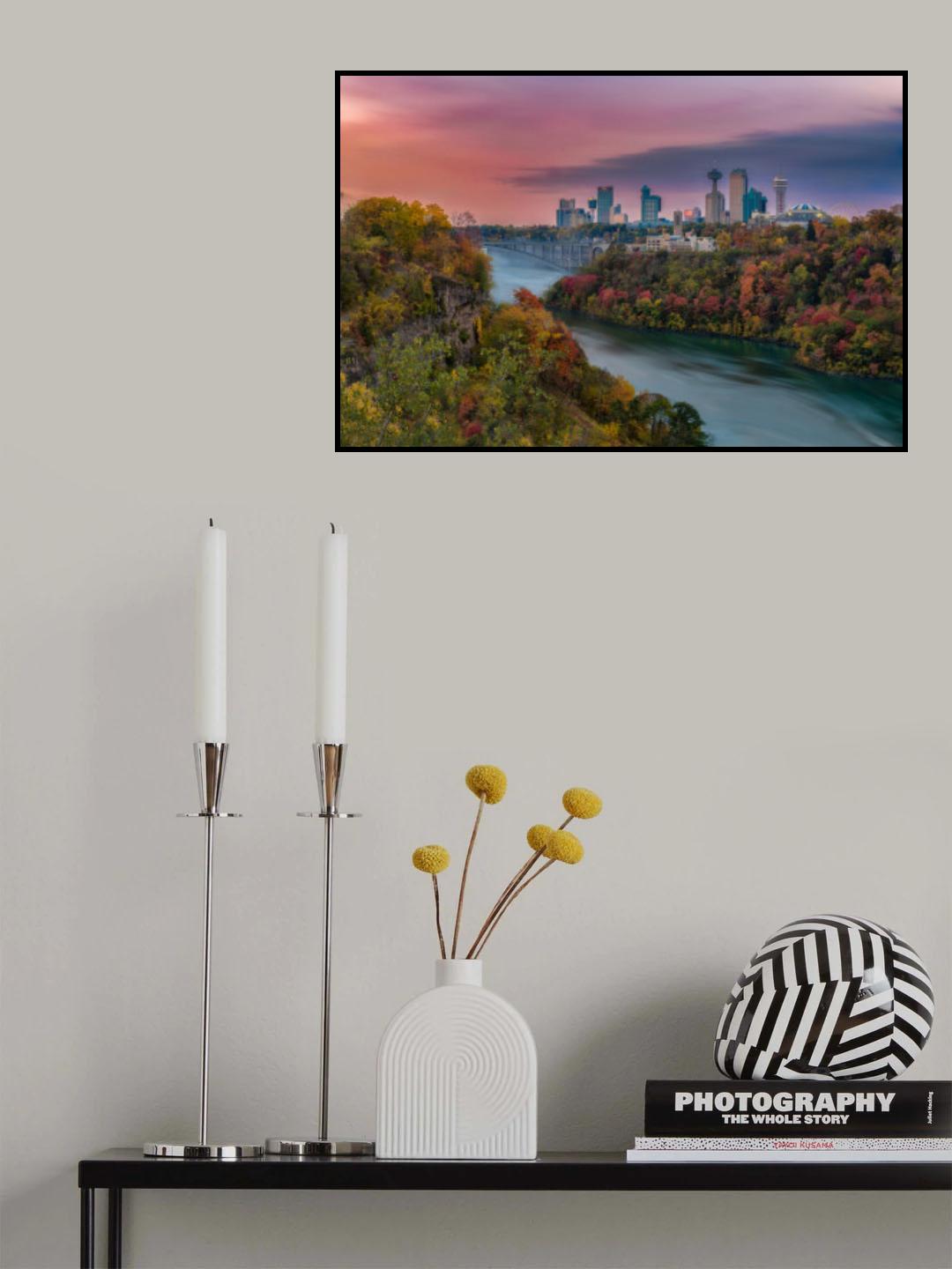 Niagra River Morning Glow Poster och Canvastavla