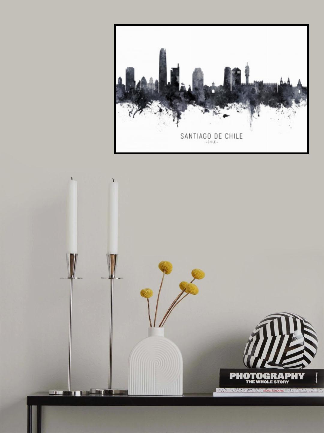 Santiago de Chile Skyline Poster och Canvastavla