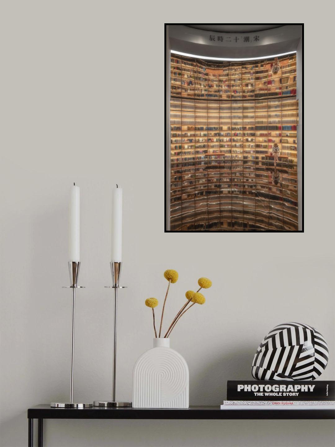 Reflection of a Bookstore Poster och Canvastavla