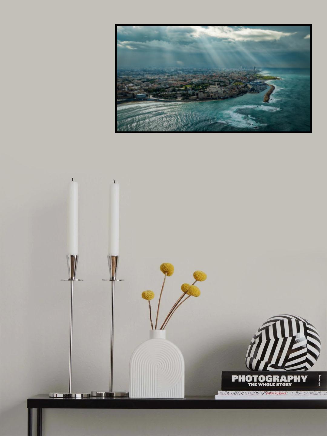 Jaffa port aerial view Poster och Canvastavla
