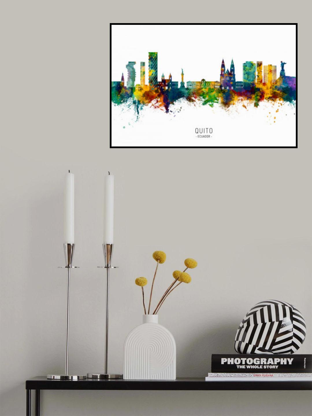 Quito Ecuador Skyline Poster och Canvastavla