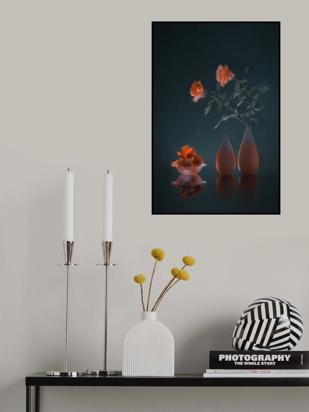 Mandarin Orange and Rose Poster och Canvastavla