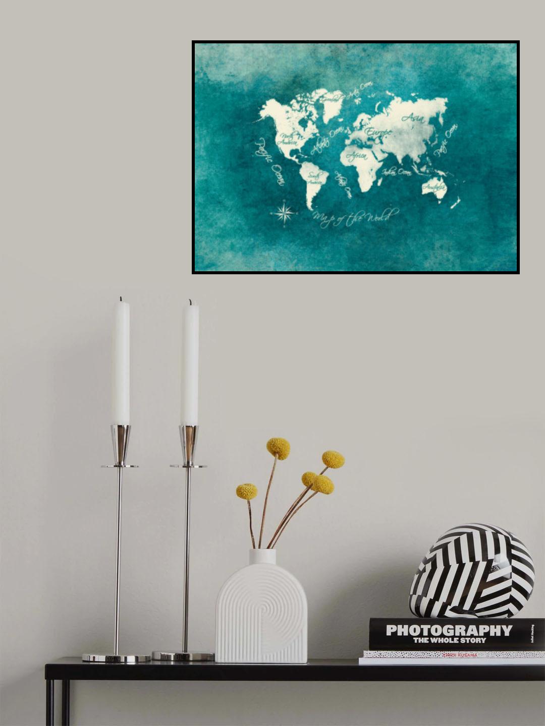 World map 34 Poster och Canvastavla