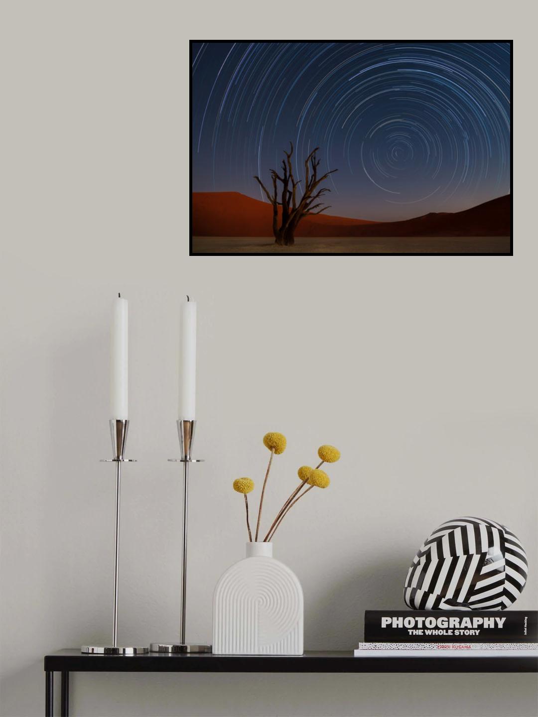 Star Trails of Namibia Poster och Canvastavla