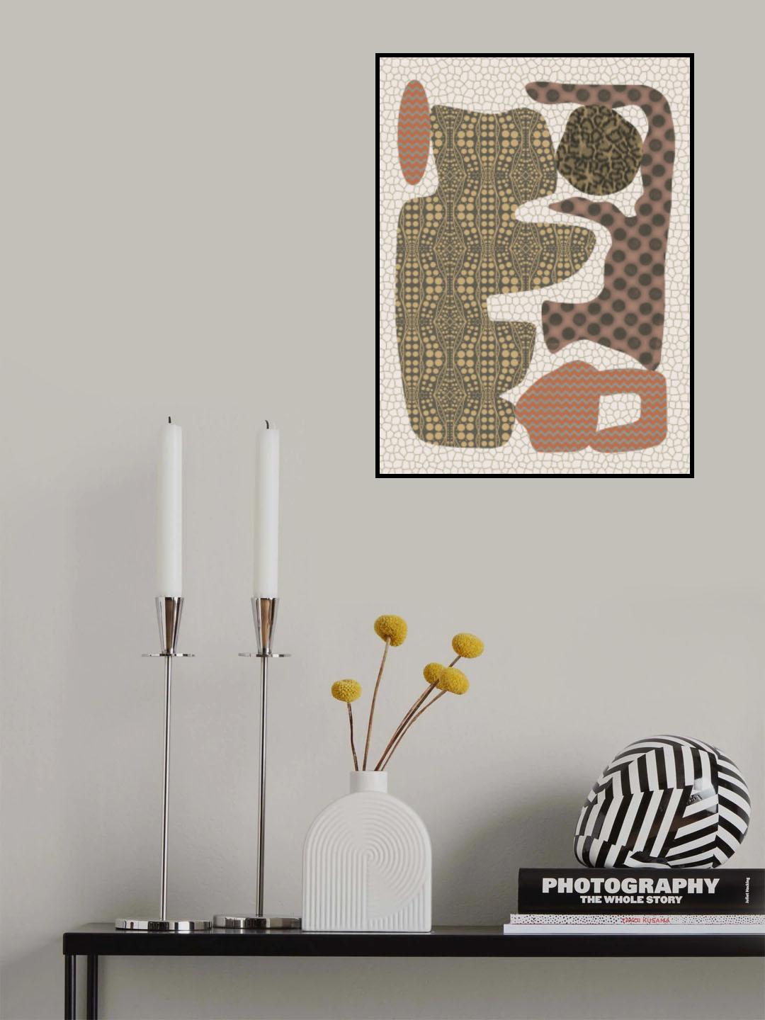 Patterned Organic Shape Study Poster och Canvastavla