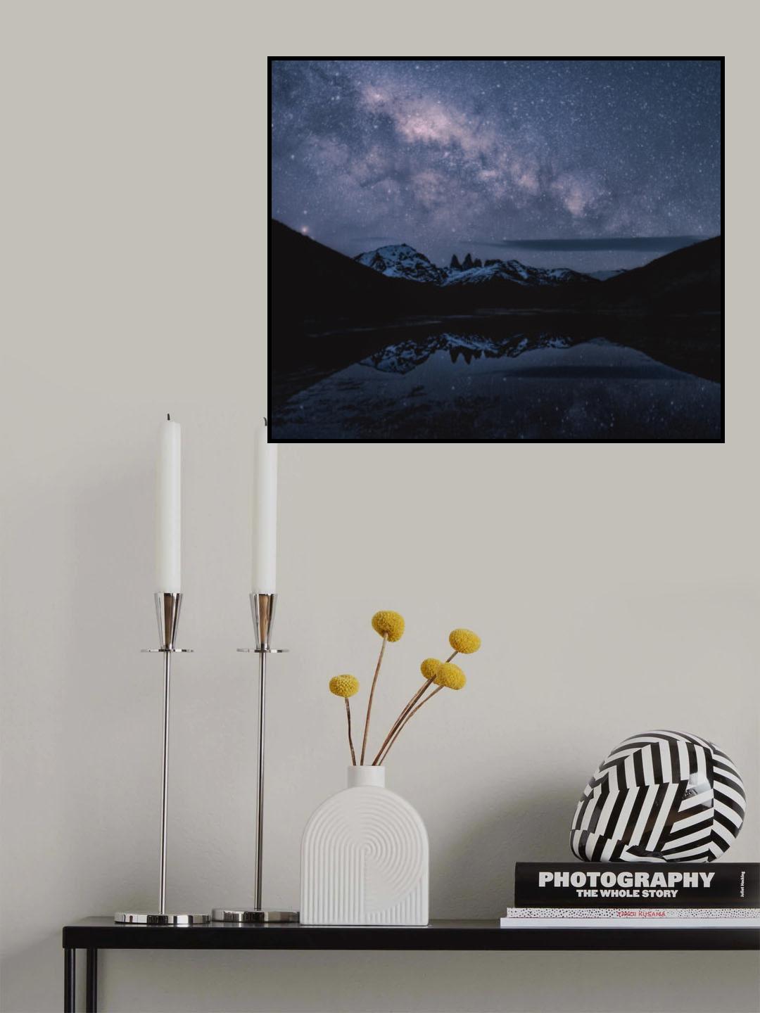 MilkyWay Under Moon light at Patagonia Poster och Canvastavla